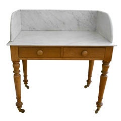 Antique English Butternut Maple Washstand with Italian Marble Top