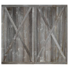 Doors Extraordinaire, Vintage Weathered Barn Pair as Wall Work