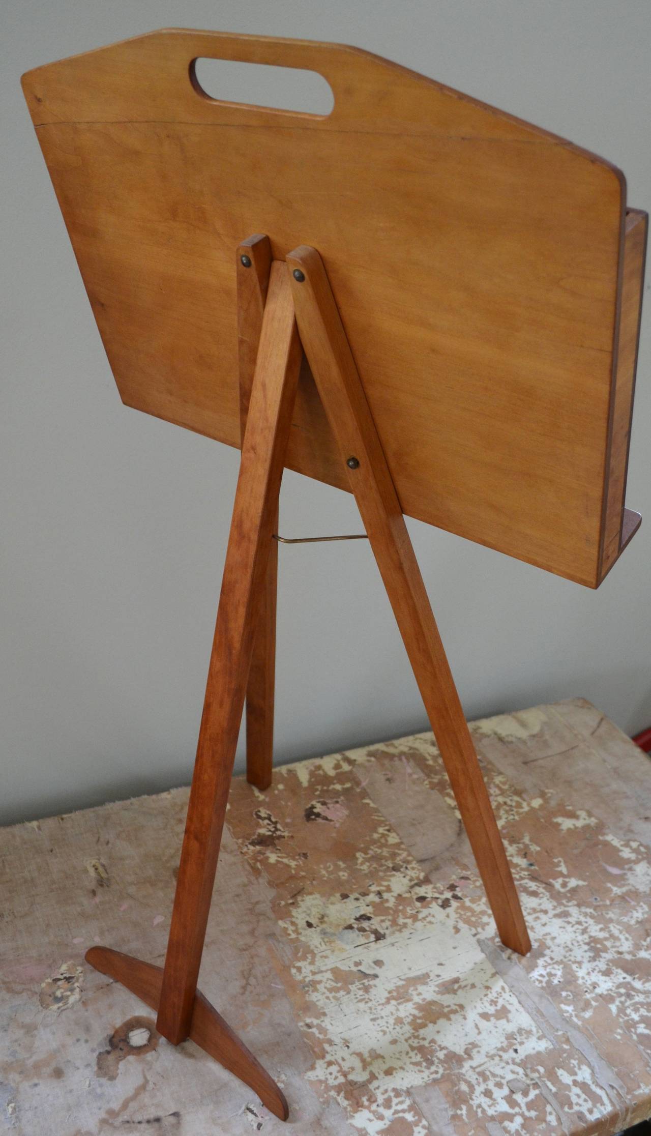 American Midcentury Display Easel on Collapsible Stand