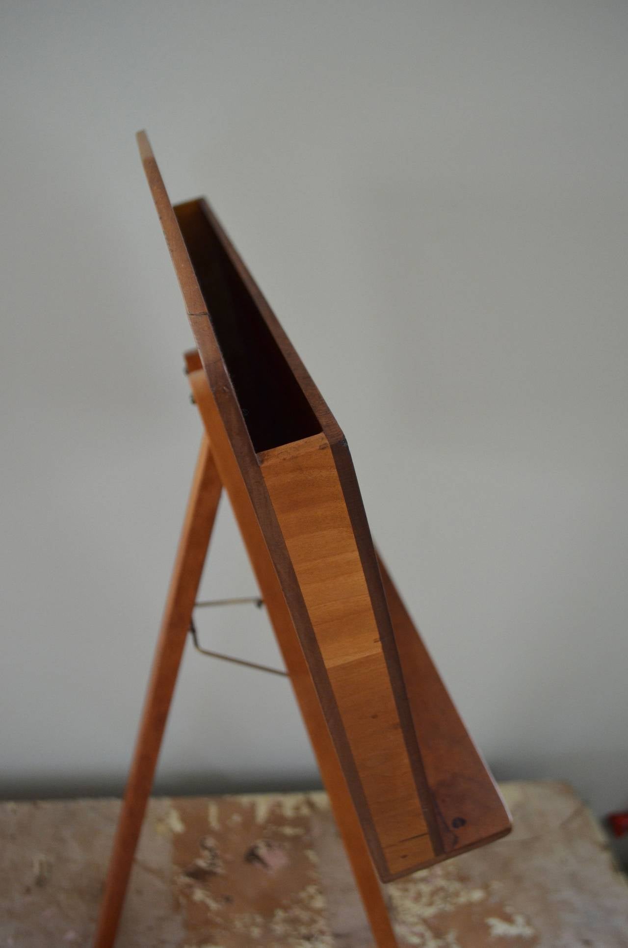 Wood Midcentury Display Easel on Collapsible Stand