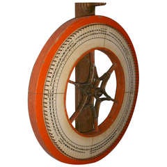 Vintage Early Carnival Wheel-of-Chance in original orange paint