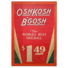Vintage Oshkosh B'Gosh advertising banner