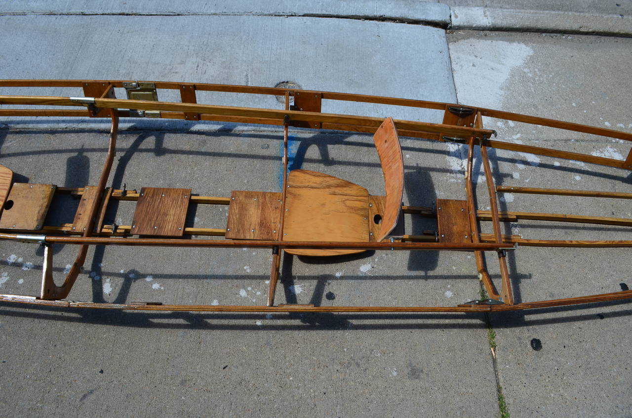 Paint Kayak Boat Skeleton from East Germany that Collapses for Ease of Transport