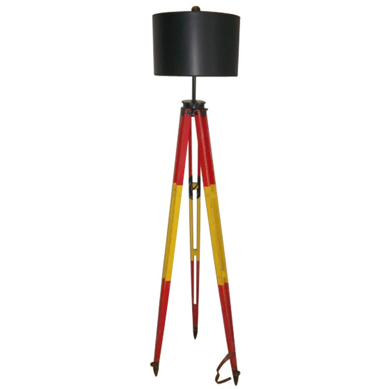 Surveyor Tripod as Floor Lamp