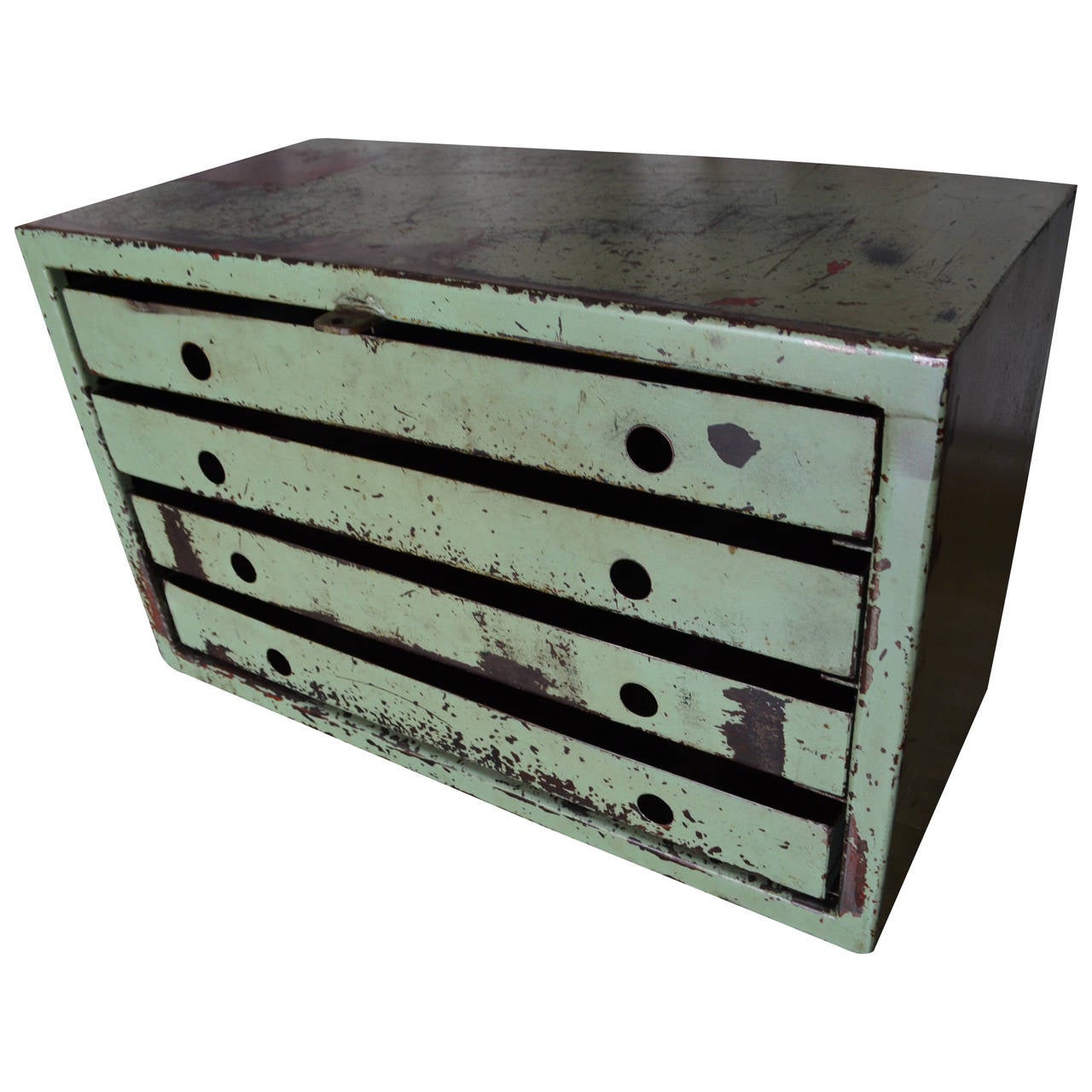 Industrial Steel Tool Chest with Four Drawers for TableTop Display at