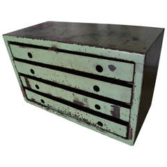 Industrial Steel Tool Chest with Four Drawers for Table-Top Display