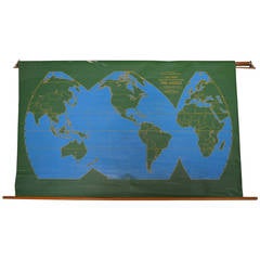 Vintage Map of the World for Classroom Chalk Annotations