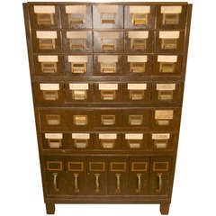 Industrial Steel File Cabinet in khaki brown/olive green