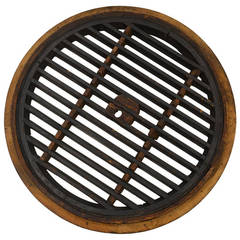 Vintage Industrial Wooden Pattern for Cast Iron Grate