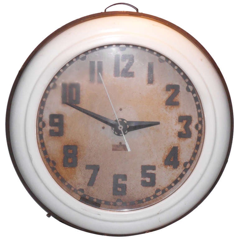 Gas Station Clock with Circular Neon Tube at 1stDibs