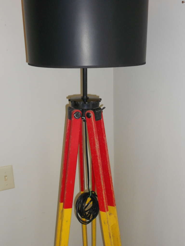 American Surveyor Tripod as Floor Lamp