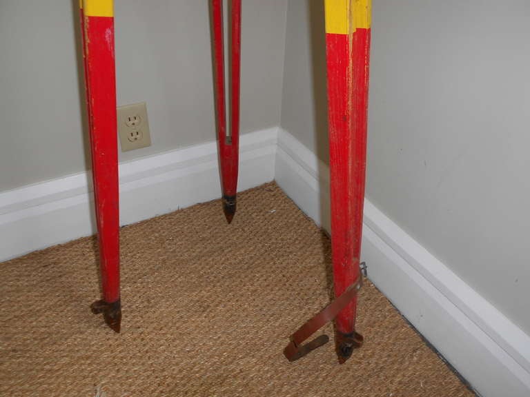 Surveyor Tripod as Floor Lamp In Excellent Condition In Madison, WI