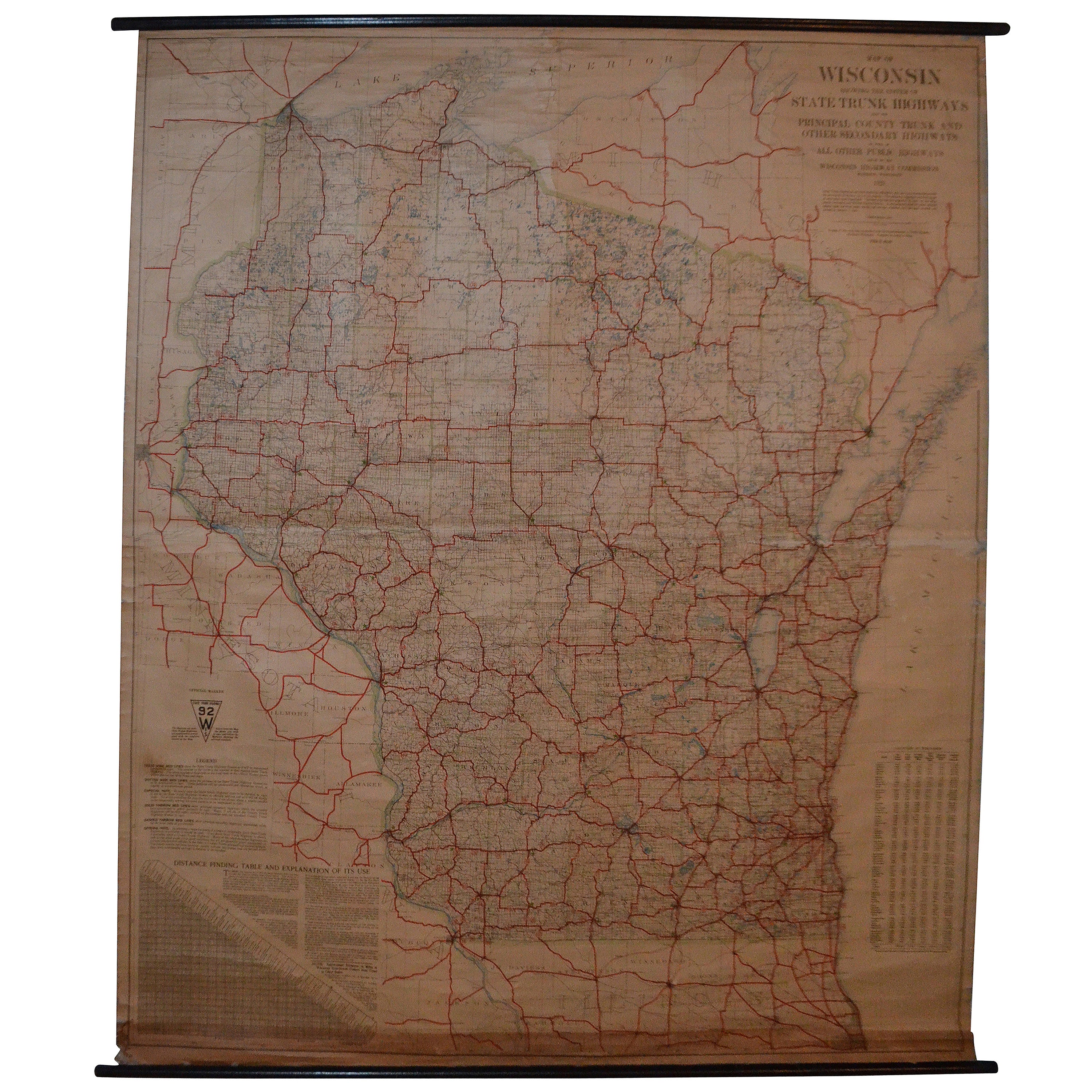 Archival Map of Wisconsin Roads, 1921 Edition
