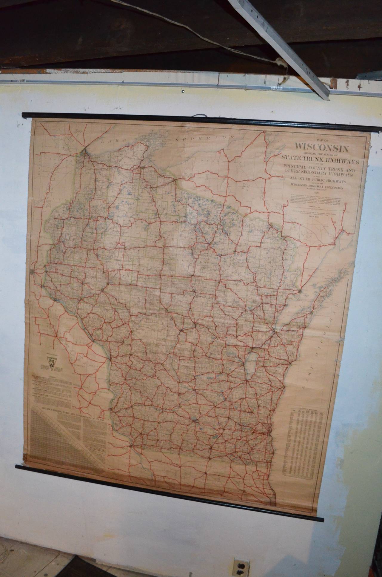 Archival Map of Wisconsin Roads, 1921 Edition 1