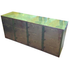 Mid-century Steel Locker Cabinet  with 12 Numbered Cubbies
