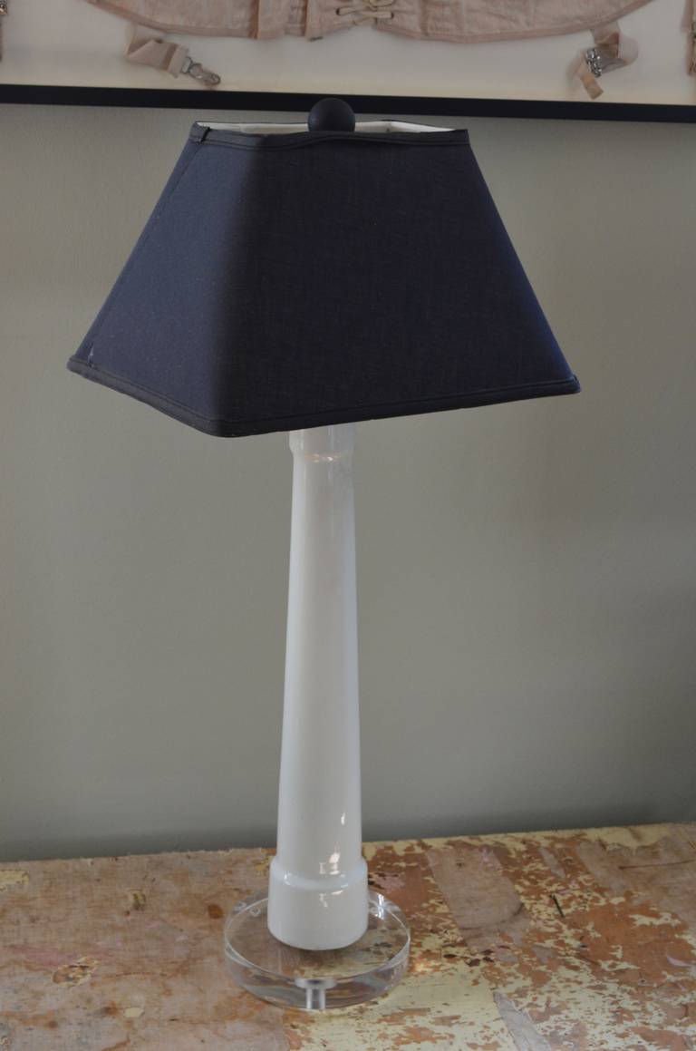 Porcelain, sink-support leg from Chicago Mansion made into table lamp with 1.5