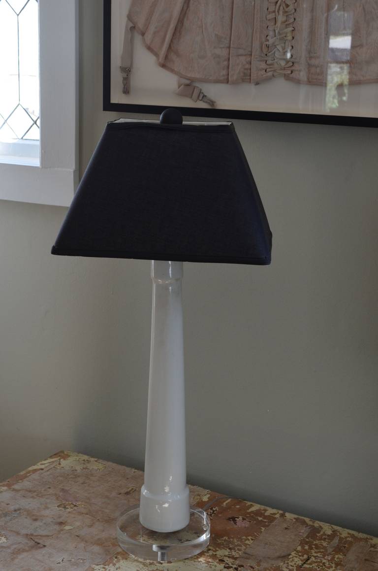 Porcelain, Sink Support Leg made into Table Lamp with Acrylic Base 1