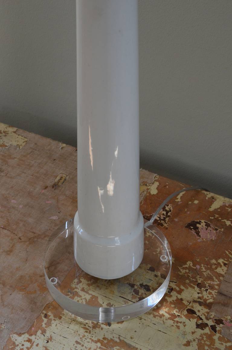 Porcelain, Sink Support Leg made into Table Lamp with Acrylic Base 2