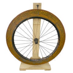 Antique Carnival Wheel of Fortune hand made from wooden bicycle wheel