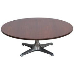 Midcentury Modern Walnut Coffee Table with Aluminum Base