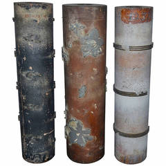 Antique Wallpaper Printing Rollers, set of 3, as Vases