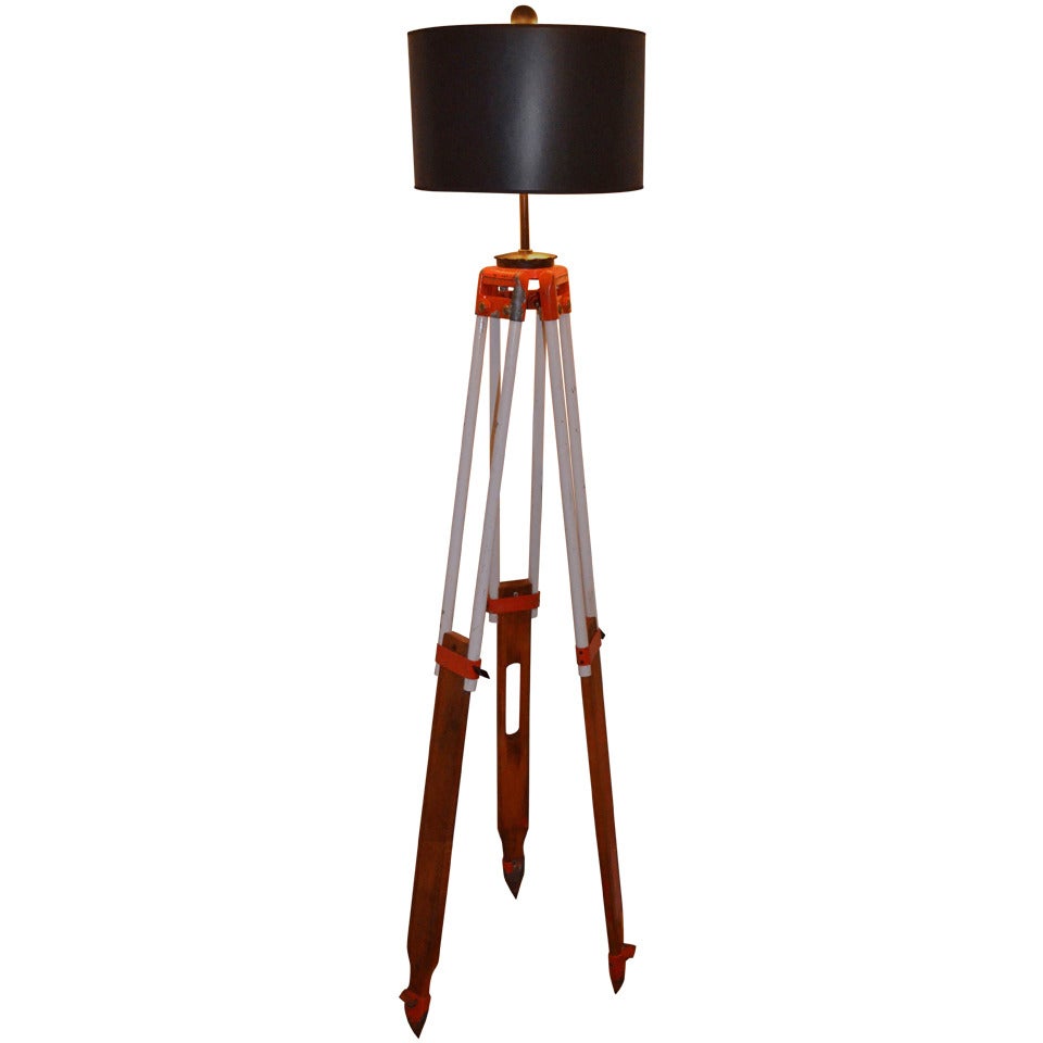 Surveyor Tripod by David White as Floor Lamp For Sale