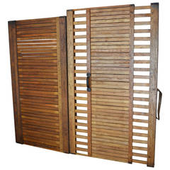 Freight Elevator Gates of Oak as Room Dividers, Sliding Doors, or Wall Art