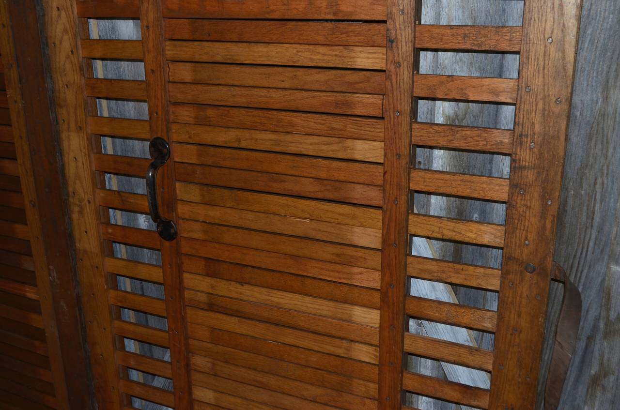 Freight Elevator Gates of Oak as Room Dividers, Sliding Doors, or Wall Art In Excellent Condition In Madison, WI