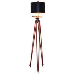 Vintage Surveyor Tripod by David White, with Scope, as Floor Lamp