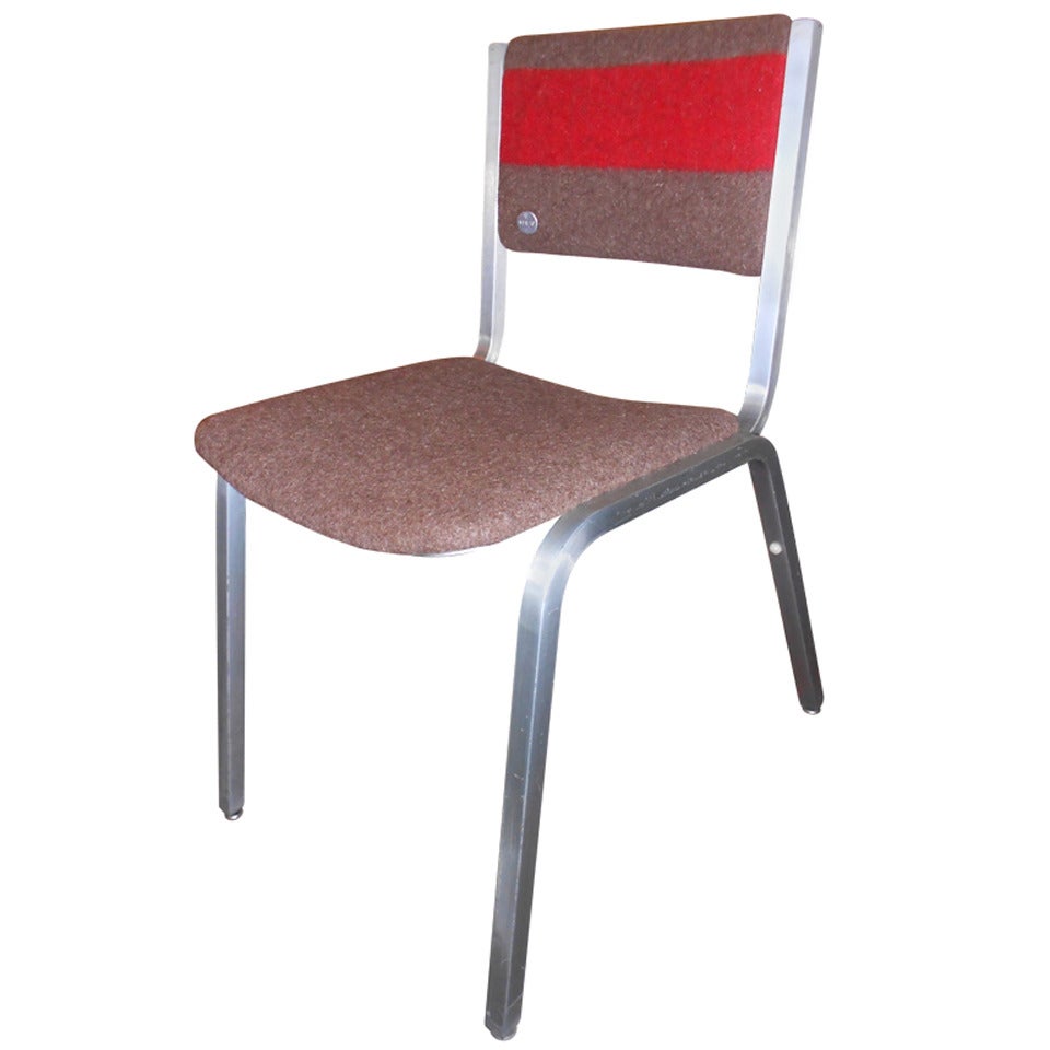 Midcentury Steelcase Chair upholstered w/Swiss Army Blanket at 1stDibs