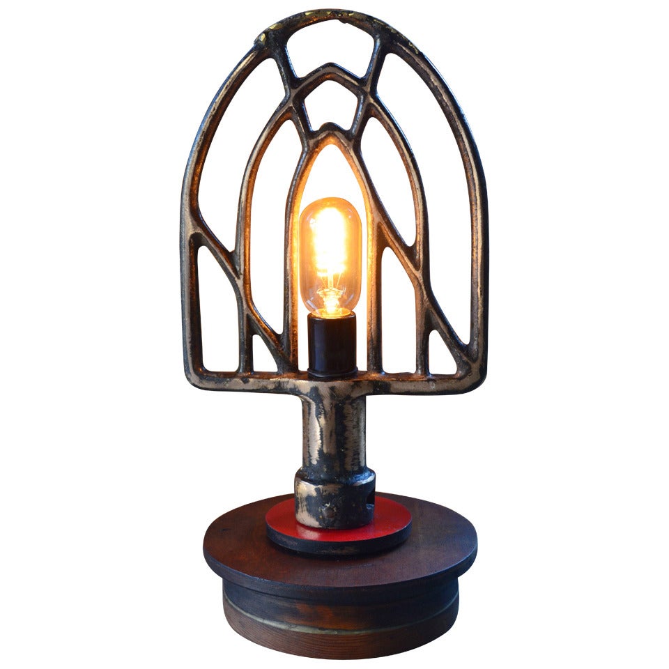 Industrial Beater as Table Lamp Mounted on Industrial Pattern