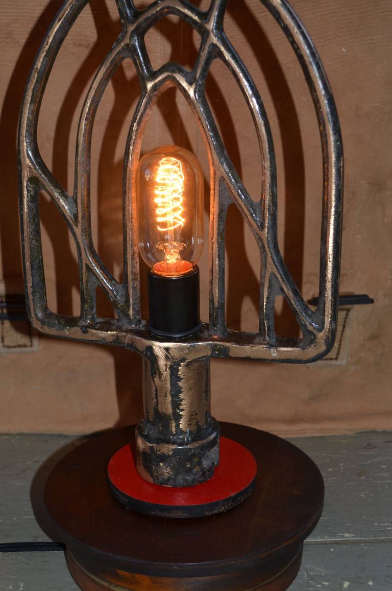 Industrial Beater as Table Lamp Mounted on Industrial Pattern 1