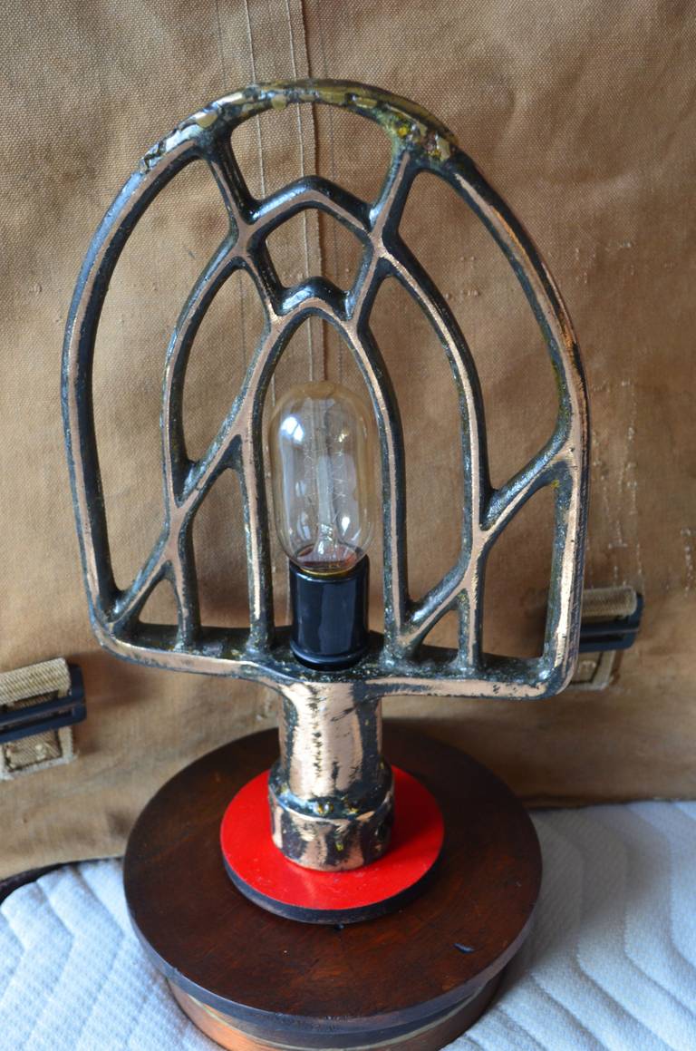 Industrial Beater as Table Lamp Mounted on Industrial Pattern 2