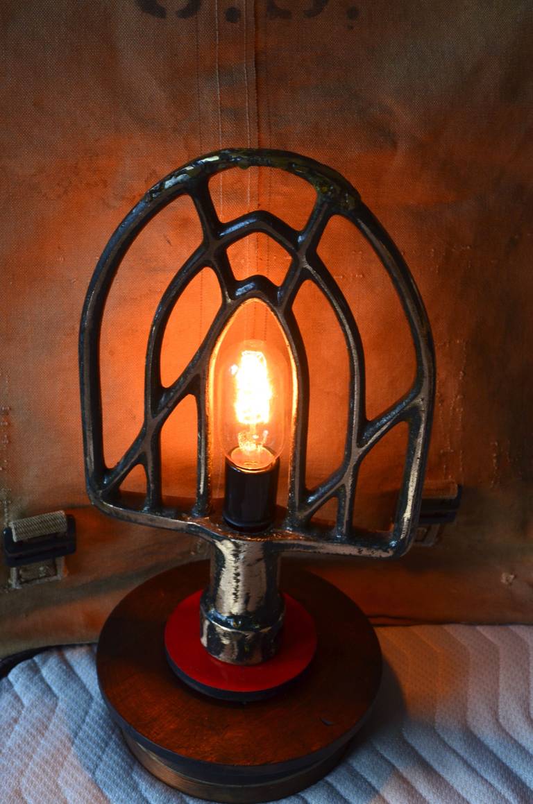 Industrial Beater as Table Lamp Mounted on Industrial Pattern 3