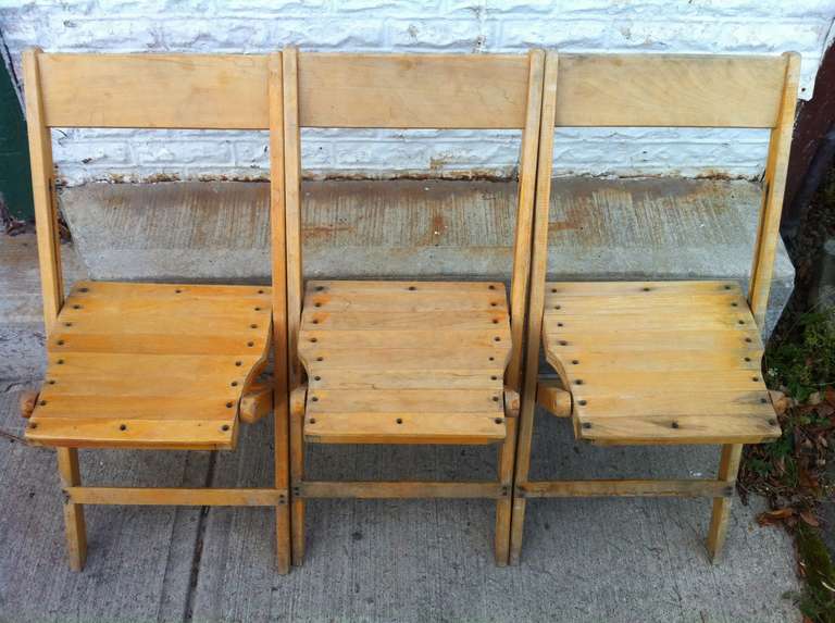 vintage wooden folding chairs