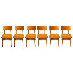 Vintage Mid Century Maple School Chairs; Four Available