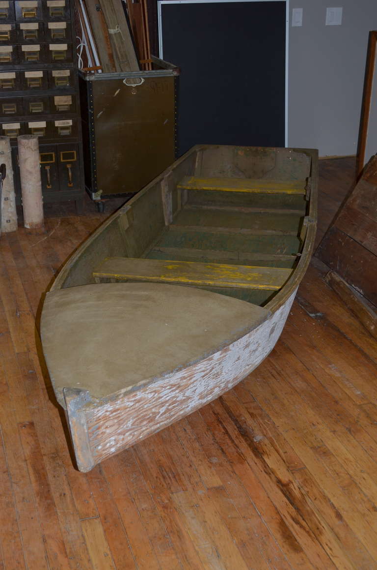 20th Century Vintage Wooden Rowboat, 12 feet long
