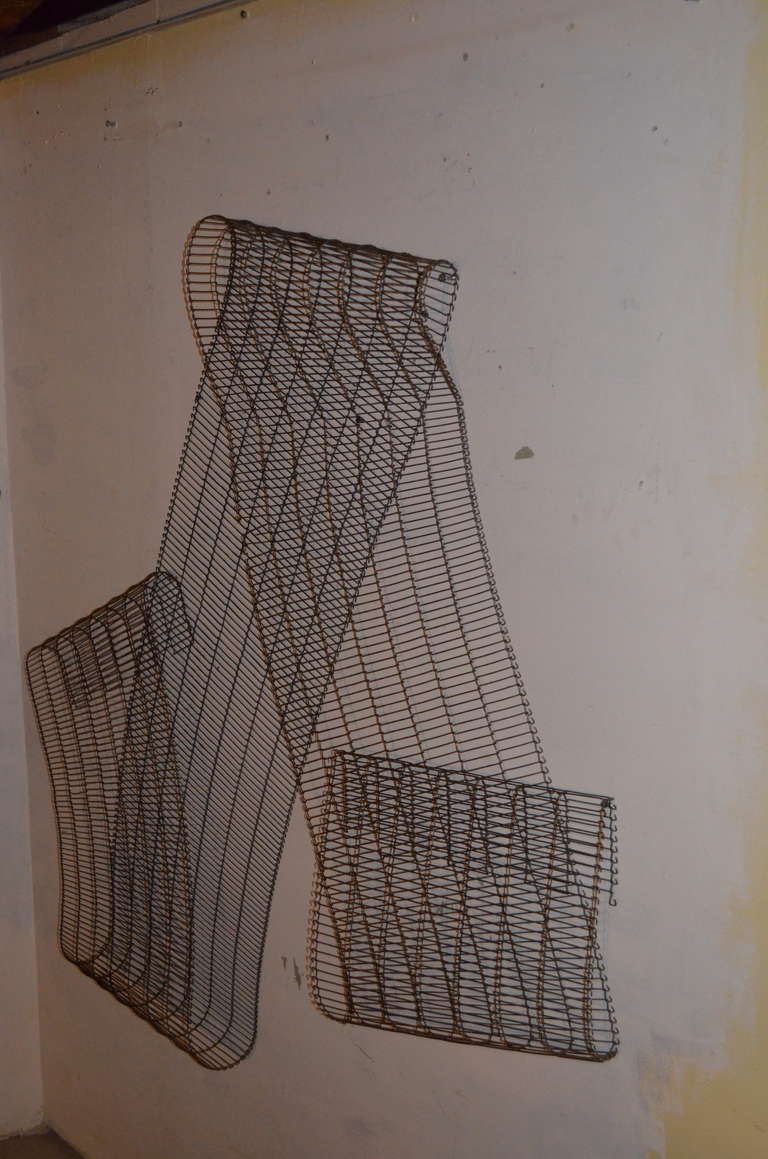 Industrial Steel Wire Mat as Sculpture for wall, table, floor