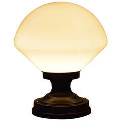 Milk Glass, Schoolhouse Globe and Fixture as Table Lamp