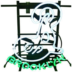 Brooklyn Neon Sign with Steel Wall Mount