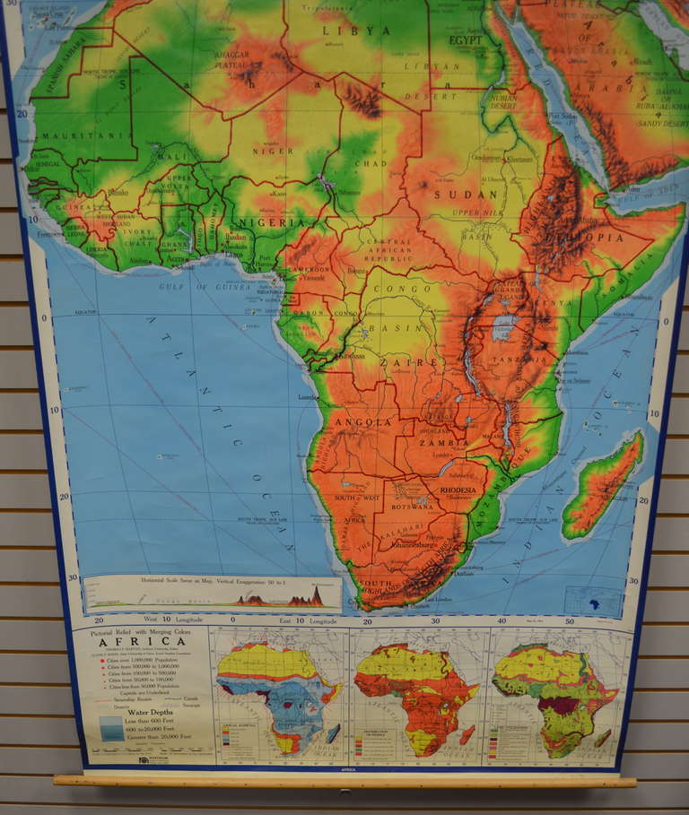 Africa: School Map In Excellent Condition In Madison, WI