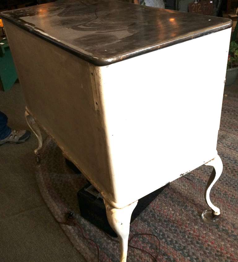 American Early 20th-century Medical cabinet with steel top and cabriole legs
