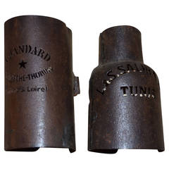 Set of 12 French Antique Iron Wine Bottle Stencils (2 shown but 12 are included)