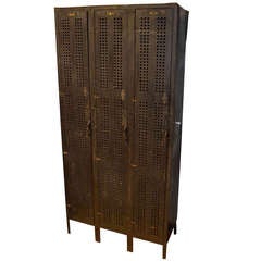 Vintage Industrial Locker Unit w/three numbered doors