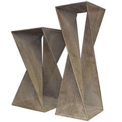 Industrial, Perforated Steel Tables (pair)