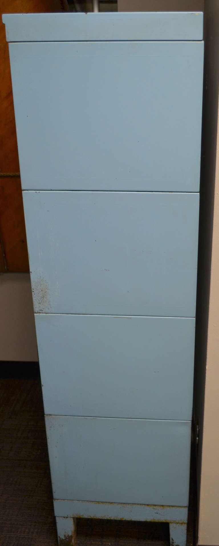 Early 20th century Barrister Cabinet/File System in blue-painted steel 2