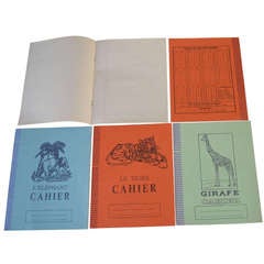 Vintage Mid-century French School Notebooks (set of 4)