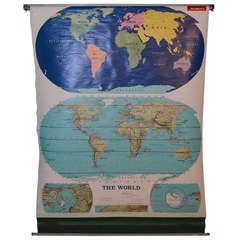 Vintage School Map of The World