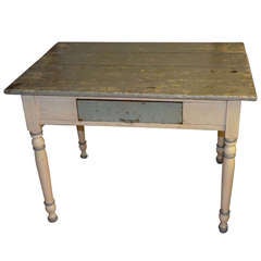 Antique Late 1800s, Painted Farm Table