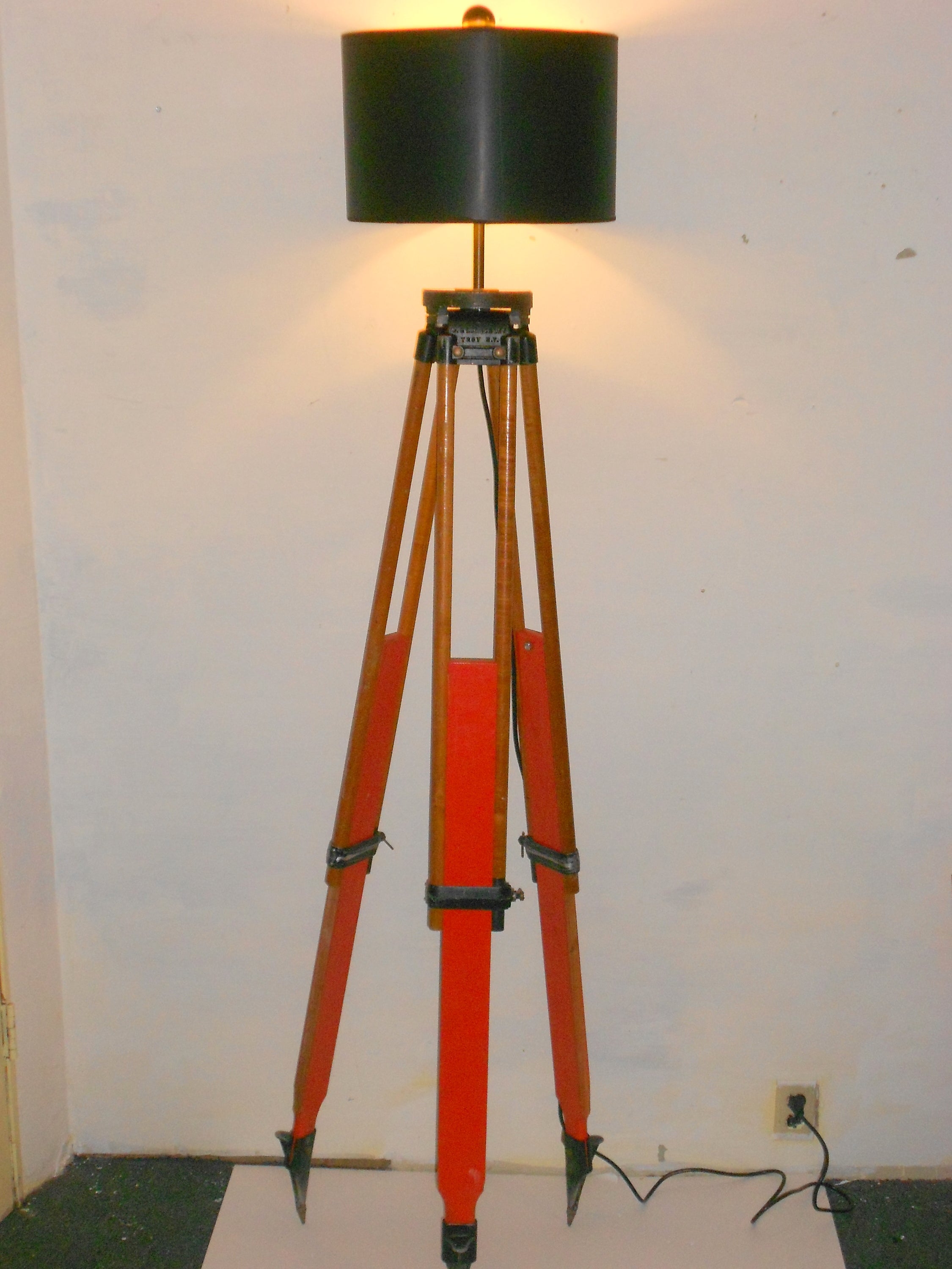 Surveyor's Tripod as Adjustable Lamp